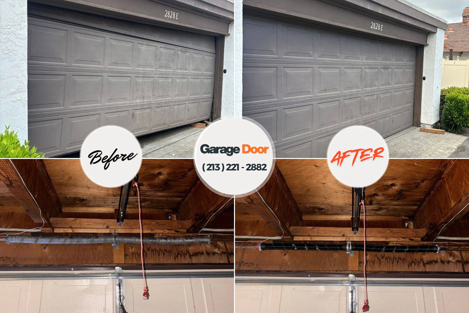 Before and after: garage door spring repair Middle Valley, TN